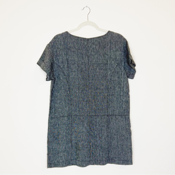 NWT Free People Endless Shore Linen Dress Crew Neck Cuffed Sleeve Sheath Small - Picture 7 of 8